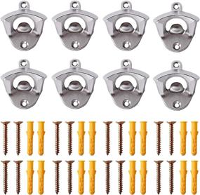 img 4 attached to 🍺 Onestone Stainless Steel Industrial-Style Wall Mounted Bottle Opener with Screws - Matte Beer Bartender Cap Opener (8 Count)