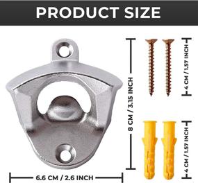 img 2 attached to 🍺 Onestone Stainless Steel Industrial-Style Wall Mounted Bottle Opener with Screws - Matte Beer Bartender Cap Opener (8 Count)