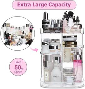 img 2 attached to Boxalls 360 Degree Rotating Makeup Organizer: Square Shape, Multi-Function Storage Solution with 5 Layers, Perfect for Countertop Vanity, Bathroom, and Bedroom