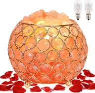 🔮 himalayan pink rock salt lamp – natural crystal night light | dimmable touch switch, etl certified | ideal home bedroom decoration & holiday gift lamp with 2 extra bulbs logo