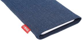 img 2 attached to 📱 fitBAG Jive Blue Custom Tailored Sleeve for Apple iPhone Xs Max: Made in Germany with Fine Suit Fabric Pouch, Microfibre Lining for Display Cleaning