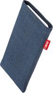 📱 fitbag jive blue custom tailored sleeve for apple iphone xs max: made in germany with fine suit fabric pouch, microfibre lining for display cleaning logo