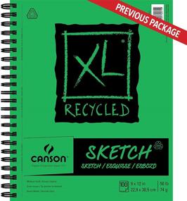 img 3 attached to Canson XL Series Recycled Paper Sketch Pad - 9x12 Inch with 100 Sheets of 50 Pound, Side Wire Bound