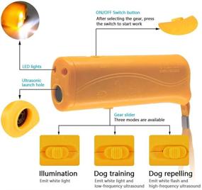 img 2 attached to 🐶 OYEFLY Handheld Dog Trainer: 3-in-1 LED Flashlight, Bark Stopper & Training Tool (Yellow)