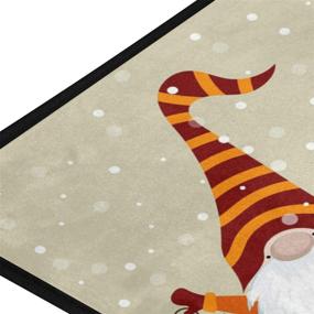 img 2 attached to 🎅 Non-Slip Christmas Gnome Design Kitchen Rug - Soft Bath Mat Runner Carpet for Home Decor, 39" X 20