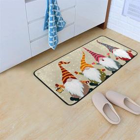 img 3 attached to 🎅 Non-Slip Christmas Gnome Design Kitchen Rug - Soft Bath Mat Runner Carpet for Home Decor, 39" X 20