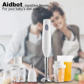 img 1 attached to 🔌 Aidbot 5-in-1 Immersion Hand Blenders: Powerful 150W BPA-Free Hand Mixer Stick for Baby, Detachable Food Chopper with Whisk, 17oz & 20oz Container Set + Powder Container