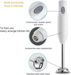 img 2 attached to 🔌 Aidbot 5-in-1 Immersion Hand Blenders: Powerful 150W BPA-Free Hand Mixer Stick for Baby, Detachable Food Chopper with Whisk, 17oz & 20oz Container Set + Powder Container