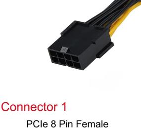 img 3 attached to 💡 6 Pack GPU VGA PCIe 8 Pin Female to Dual 8 Pin (6+2) Male PCI Express Adapter: Efficient Power Cable with 9 inch Length