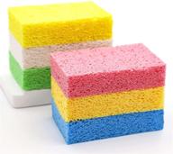 arcliber thick scrub sponge - upgraded thickness, heavy duty color cellulose sponge for scratch-free cleaning of tough messes (6 pack) logo