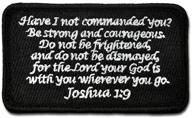🛡️ bastion joshua 1:9 morale patches, black - 3d embroidered with hook &amp; loop fastener backing, clean stitching, christian tactical patches for bags, hats &amp; vests logo
