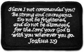 img 4 attached to 🛡️ BASTION Joshua 1:9 Morale Patches, Black - 3D Embroidered with Hook &amp; Loop Fastener Backing, Clean Stitching, Christian Tactical Patches for Bags, Hats &amp; Vests
