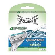 🪒 wilkinson sword quattro titanium sensitive: ultimate shave & hair removal solution for men logo