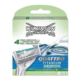 img 4 attached to 🪒 Wilkinson Sword Quattro Titanium Sensitive: Ultimate Shave & Hair Removal Solution for Men