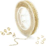 ⛓️ dainty 2mm gold plated solid brass cable chain link bulk for jewelry making - 33 feet logo