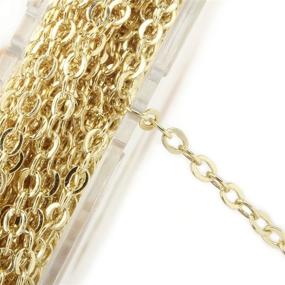 img 2 attached to ⛓️ Dainty 2mm Gold Plated Solid Brass Cable Chain Link Bulk for Jewelry Making - 33 Feet