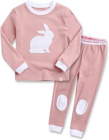 img 4 attached to VAENAIT BABY Kids Toddler Junior Girls Flower Rabbit Easter Sleepwear Pajamas 2 Piece Set