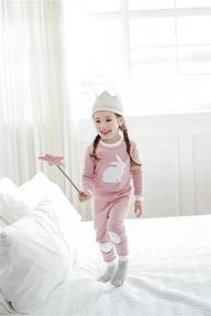 img 2 attached to VAENAIT BABY Kids Toddler Junior Girls Flower Rabbit Easter Sleepwear Pajamas 2 Piece Set