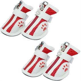 img 4 attached to 🐾 Protective Nonslip Mesh Pet Shoes for Small Dogs: BuyITNow Dog Paw Boots (4pcs)