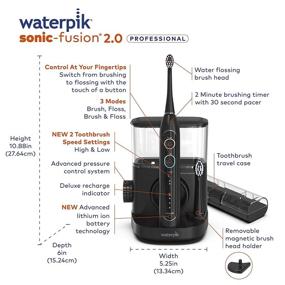 img 2 attached to 🖤 Waterpik Sonic-Fusion 2.0: The Ultimate Black Toothbrush and Water Flosser Combo