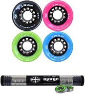 🛼 full set of 8 atom snap indoor outdoor skate wheels with bionic bearings - 8mm logo