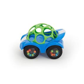 img 3 attached to 🚗 Bright Starts Oball Rattle & Roll Sports Race Car Toy: Push and Go Vehicle for Babies 3 Months+, Easy Grasp, Blue