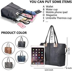 img 3 attached to Женские кожаные кошельки, сумки, сумки-сумки, тоты, кошельки и сумки хобо с ручками
