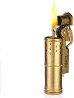 vintage copper wheel kerosene lighter - windproof brass trench lighter for collection, decor, gift logo