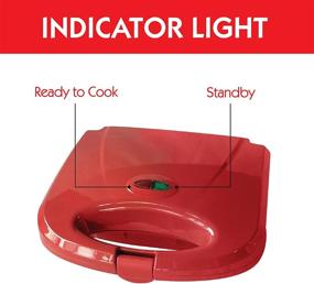 img 1 attached to 🥪 Bene Casa Red Nonstick Flat Grill Sandwich Maker: Cool-touch Handles, Die Cast Aluminum Cooking Surface