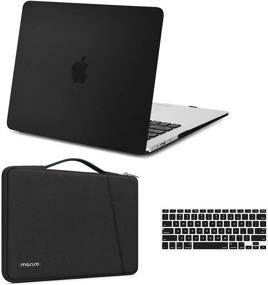 img 4 attached to 🖥️ MOSISO MacBook Air 13 inch Case (A1369 & A1466, Older Version 2010-2017 Release), Plastic Hard Shell Case + 360 Protective Carrying Sleeve Bag + Keyboard Cover, Black