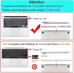 img 3 attached to 🖥️ MOSISO MacBook Air 13 inch Case (A1369 & A1466, Older Version 2010-2017 Release), Plastic Hard Shell Case + 360 Protective Carrying Sleeve Bag + Keyboard Cover, Black