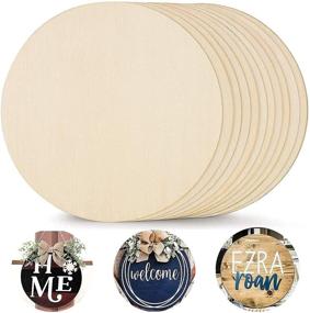 img 4 attached to 🔮 12 Inch Unfinished Wood Rounds with Ribbon - Ideal for Crafts, Door Hanger & Wood Burning - 6 Pack