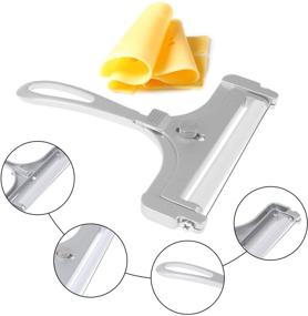 img 2 attached to 🧀 Versatile Stainless Steel Wire Cheese Slicer: Adjustable Thickness, 2-Pack, Perfect for Home Kitchen Cheese Cutting