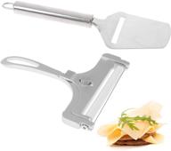 🧀 versatile stainless steel wire cheese slicer: adjustable thickness, 2-pack, perfect for home kitchen cheese cutting logo