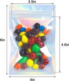 img 2 attached to 🌈 Pelandy Smell Proof Edible Packaging Bags - 100 Pieces | Holographic Rainbow Color, 4 x 6 Inch | Resealable & Dispensary Packaging Solution