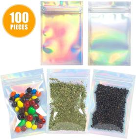 img 3 attached to 🌈 Pelandy Smell Proof Edible Packaging Bags - 100 Pieces | Holographic Rainbow Color, 4 x 6 Inch | Resealable & Dispensary Packaging Solution