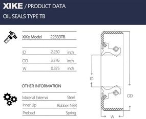 img 3 attached to 🚗 XiKe 2 шт. 22333ТБ (10-10) сальники для смазки втулок колес трейлера | Подходят для оси/шпинделя массой 5 200, 6 000, 7 000 фунтов | Внутренний диаметр 2.250 дюйма x наружний диаметр 3.376 дюйма | Прочное решение для колес вашего трейлера.