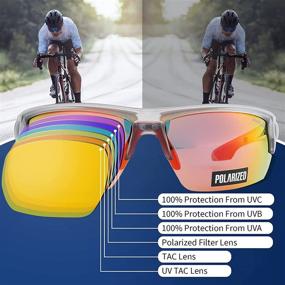 img 2 attached to 🕶️ Ultimate Performance Sports Sunglasses: Polarized Eyewear for Men Ideal for Fishing, Cycling, and Golf