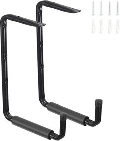 img 4 attached to 🔧 Heavy Duty Garage Storage Hooks - Wall/Ceiling Mounted, Large Utility Hangers for Ladder, Tools, Garden Hose, Bike - 13.4’’ x 9.4’’ (2 Pack, Black)