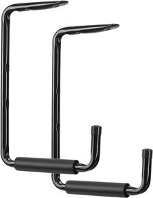 img 1 attached to 🔧 Heavy Duty Garage Storage Hooks - Wall/Ceiling Mounted, Large Utility Hangers for Ladder, Tools, Garden Hose, Bike - 13.4’’ x 9.4’’ (2 Pack, Black)