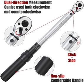 img 3 attached to 🔧 ARUCMIN 3/8-Inch Drive Click Torque Wrench - Adjustable (10-100 ft.-lb./15-135 Nm) - Professional Dual-Direction Torque Wrench Set