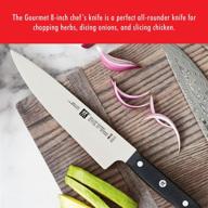 🔪 the versatile zwilling gourmet 8-inch chef’s knife: precision and durability in black stainless steel logo