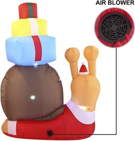 img 1 attached to Joiedomi 6 FT Tall Cute Snail with a Stack of Gifts Inflatable - LED Christmas Decoration for Xmas Party Indoor/Outdoor, Yard, Garden, Lawn, Winter Decor
