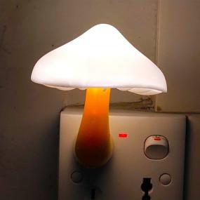 img 4 attached to AUSAYE Sensor LED Night Light Plug in Wall Lamp: Energy Saving Mushroom Night Lights for Bedroom, Bathroom, Toilet, Stairs, Kitchen, Hallway Corridor - Warm White Illumination