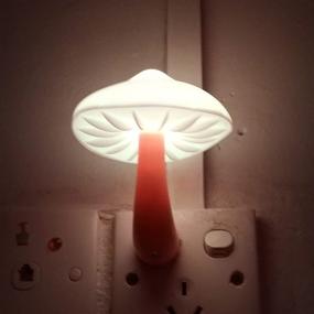 img 2 attached to AUSAYE Sensor LED Night Light Plug in Wall Lamp: Energy Saving Mushroom Night Lights for Bedroom, Bathroom, Toilet, Stairs, Kitchen, Hallway Corridor - Warm White Illumination