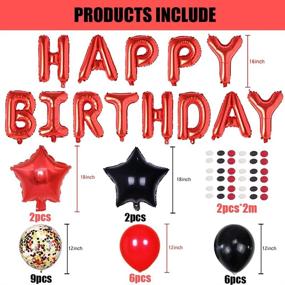 img 1 attached to 🎉 Black and Red Birthday Party Decorations Kit - Happy Birthday Banner, Balloons, and Supplies by Haimimall