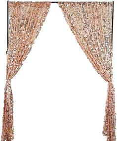 img 3 attached to 🌟 Exquisite SFN Big Sequin Rose Gold Drapes Curtains: A Glittering Backdrop for Elegant Christmas Decor