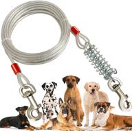 premium dog tie out cable - no tangle, rust proof, durable spring | 20/30/50/60/75ft | ideal for outdoor, yard, camping | training leash for medium to large dogs up to 125 lbs логотип