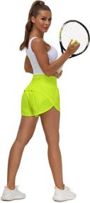 img 1 attached to 🏃 The Gym People High-Waisted Women's Running Shorts - Quick-Dry Athletic Workout Shorts with Mesh Liner and Zippered Pockets