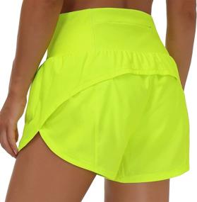 img 4 attached to 🏃 The Gym People High-Waisted Women's Running Shorts - Quick-Dry Athletic Workout Shorts with Mesh Liner and Zippered Pockets